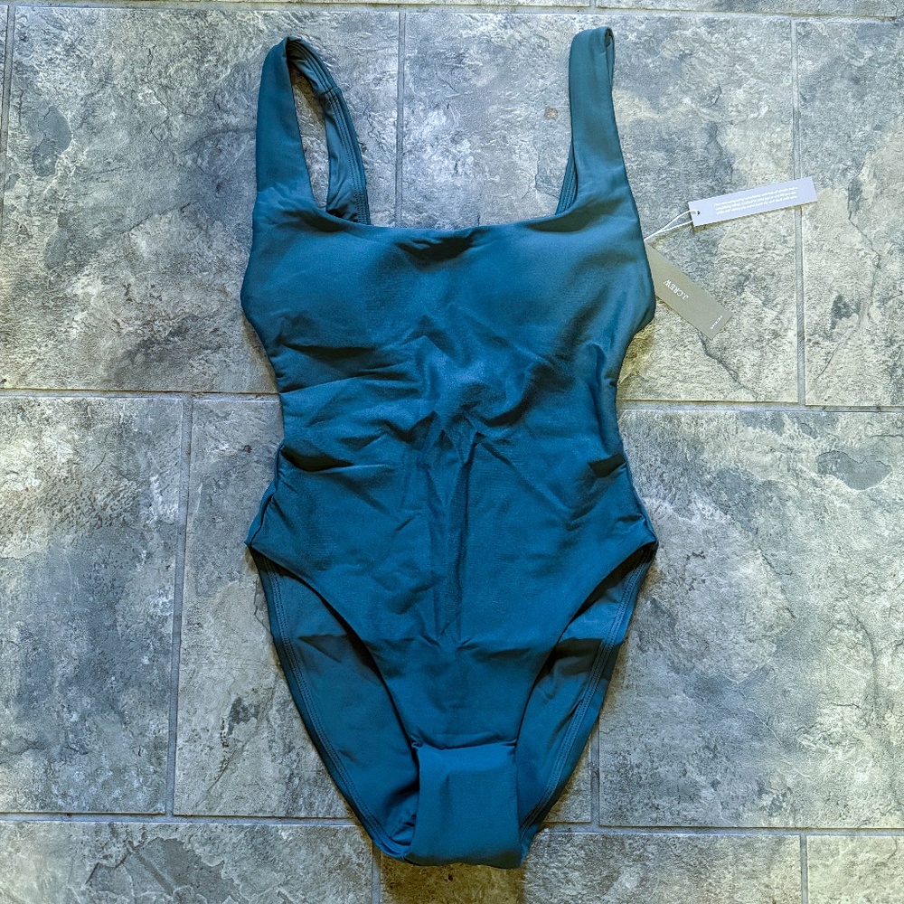 NWT J.Crew Claudia one-piece in Classic Sculpt in Simply Sage Green—Size 0